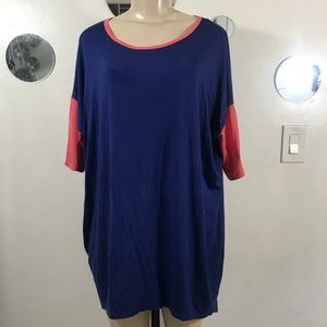 Lularoe tunic medium blue and pink